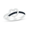 Thumbnail Image 1 of Black Diamond Heart & Arrow Ring 1/15 ct tw Sterling Silver