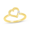 Thumbnail Image 1 of Diamond Accent Tilted Heart Ring 10K Yellow Gold