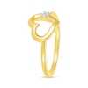 Thumbnail Image 2 of Diamond Accent Tilted Heart Ring 10K Yellow Gold