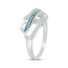 Thumbnail Image 2 of Blue & White Diamond Infinity Hearts Ring 1/10 ct tw Sterling Silver