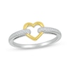 Thumbnail Image 0 of Diamond Heart Link Ring 1/15 ct tw Sterling Silver & 10K Yellow Gold
