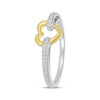 Thumbnail Image 1 of Diamond Heart Link Ring 1/15 ct tw Sterling Silver & 10K Yellow Gold