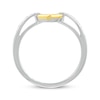 Thumbnail Image 2 of Diamond Heart Link Ring 1/15 ct tw Sterling Silver & 10K Yellow Gold