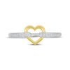 Thumbnail Image 3 of Diamond Heart Link Ring 1/15 ct tw Sterling Silver & 10K Yellow Gold