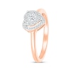 Thumbnail Image 1 of Multi-Diamond Heart Halo Promise Ring 1/5 ct tw 10K Rose Gold