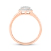 Thumbnail Image 2 of Multi-Diamond Heart Halo Promise Ring 1/5 ct tw 10K Rose Gold