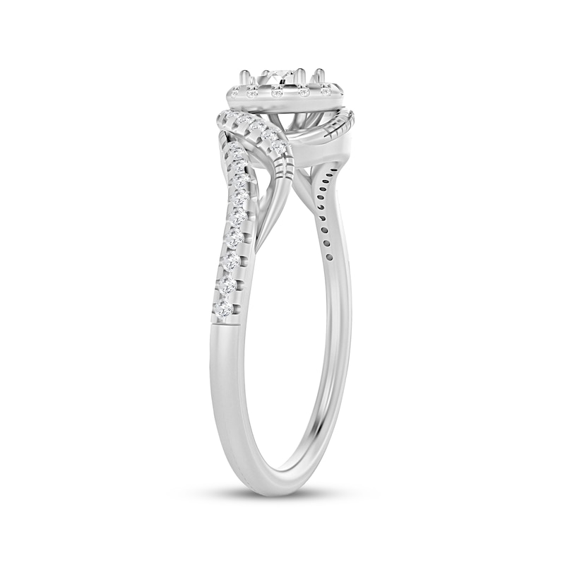 Main Image 2 of Diamond Bypass Promise Ring 1/4 ct tw 10K White Gold