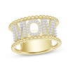 Thumbnail Image 1 of Diamond &quot;Mom&quot; Beaded Edge Ring 1/4 ct tw 10K Yellow Gold