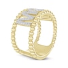 Thumbnail Image 2 of Diamond &quot;Mom&quot; Beaded Edge Ring 1/4 ct tw 10K Yellow Gold