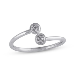 Diamond Accent Bypass Circles Ring 10K White Gold