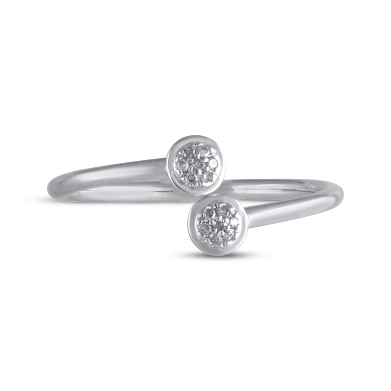 Diamond Accent Bypass Circles Ring 10K White Gold