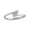 Thumbnail Image 1 of Multi-Diamond Teardrop Bypass Ring 1/20 ct tw 10K White Gold