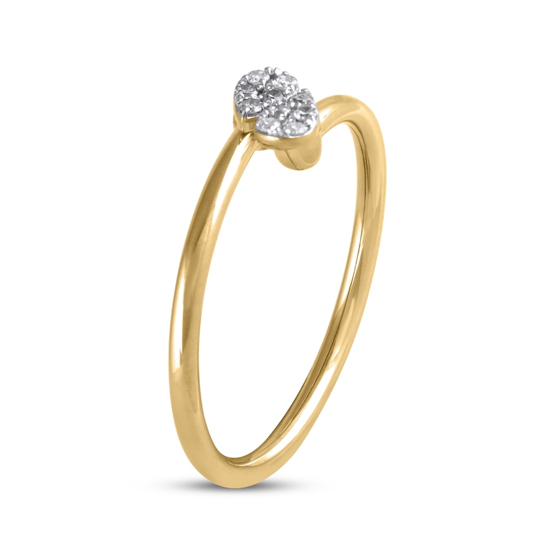 Main Image 2 of Multi-Diamond Teardrop Ring 1/20 ct tw 10K Yellow Gold