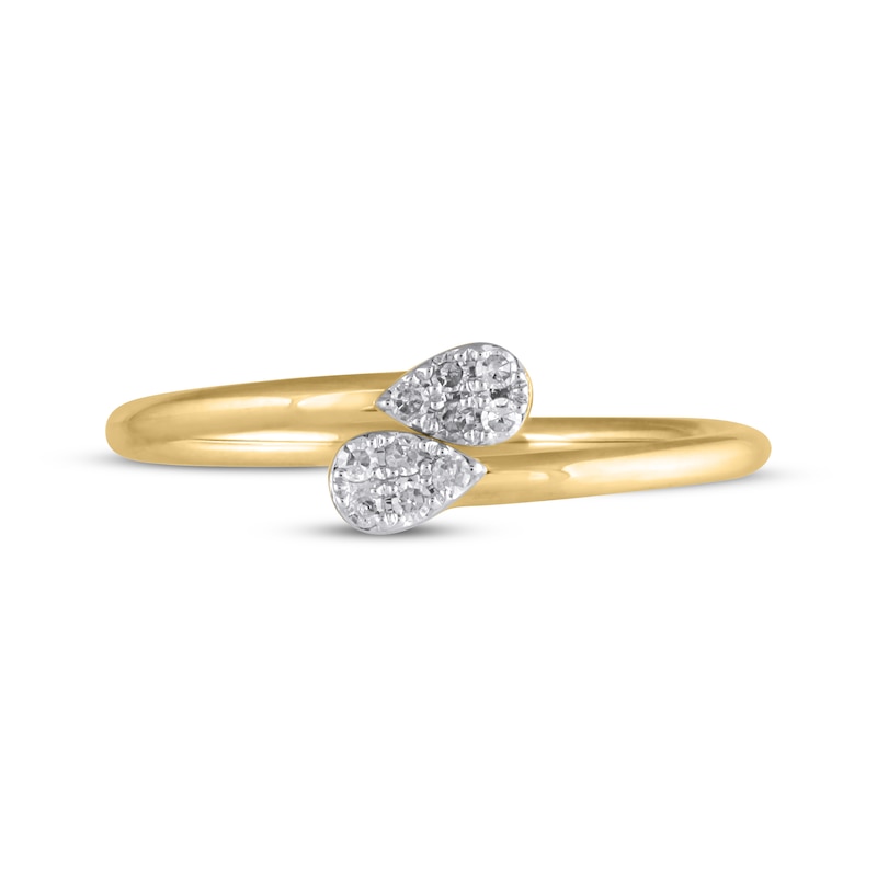 Main Image 3 of Multi-Diamond Teardrop Ring 1/20 ct tw 10K Yellow Gold