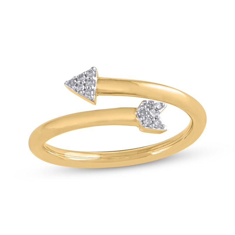 Main Image 1 of Multi-Diamond Arrow Ring 1/20 ct tw 10K Yellow Gold