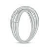 Thumbnail Image 2 of Baguette & Round-Cut Diamond Crossover Ring 1/3 ct tw 10K White Gold