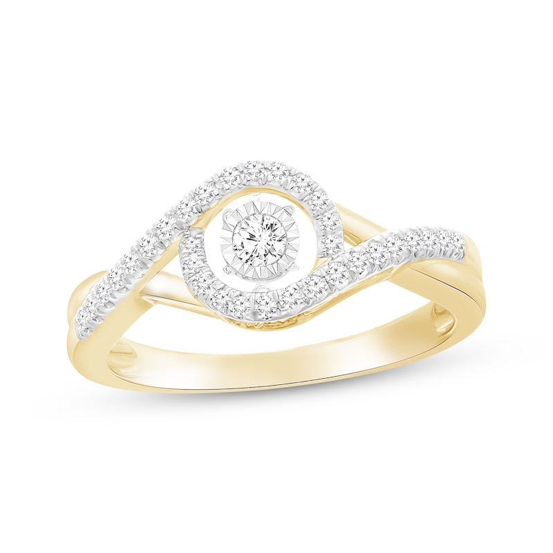 Main Image 1 of Unstoppable Love Diamond Bypass Ring 1/4 ct tw 10K Yellow Gold