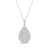 Thumbnail Image 1 of Lab-Grown Diamonds by KAY Multi-Stone Teardrop Necklace 2 ct tw 10K White Gold 18&quot;