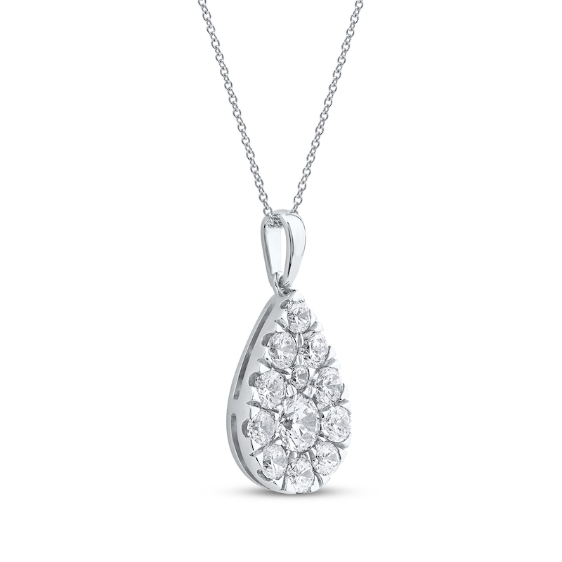 Main Image 2 of Lab-Grown Diamonds by KAY Multi-Stone Teardrop Necklace 2 ct tw 10K White Gold 18&quot;