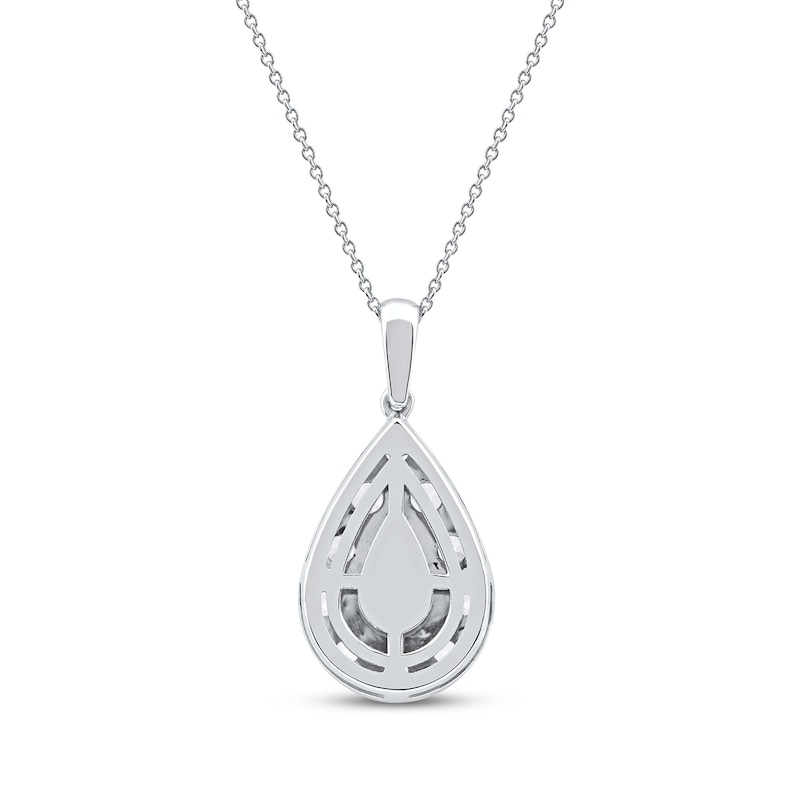 Main Image 3 of Lab-Grown Diamonds by KAY Multi-Stone Teardrop Necklace 2 ct tw 10K White Gold 18&quot;