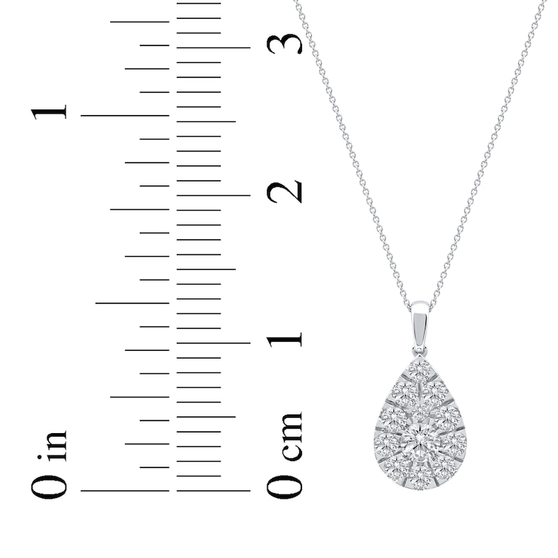 Main Image 5 of Lab-Grown Diamonds by KAY Multi-Stone Teardrop Necklace 2 ct tw 10K White Gold 18&quot;