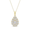 Thumbnail Image 1 of Lab-Grown Diamonds by KAY Multi-Stone Teardrop Necklace 2 ct tw 10K Yellow Gold 18&quot;