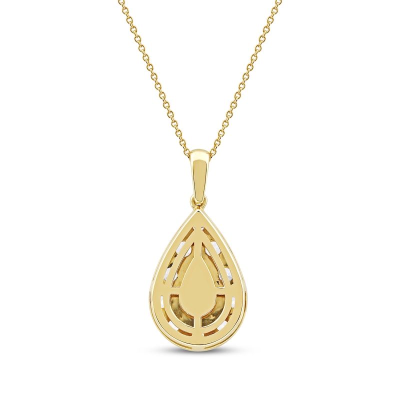 Main Image 3 of Lab-Grown Diamonds by KAY Multi-Stone Teardrop Necklace 2 ct tw 10K Yellow Gold 18&quot;