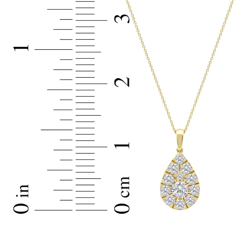 Main Image 5 of Lab-Grown Diamonds by KAY Multi-Stone Teardrop Necklace 2 ct tw 10K Yellow Gold 18&quot;