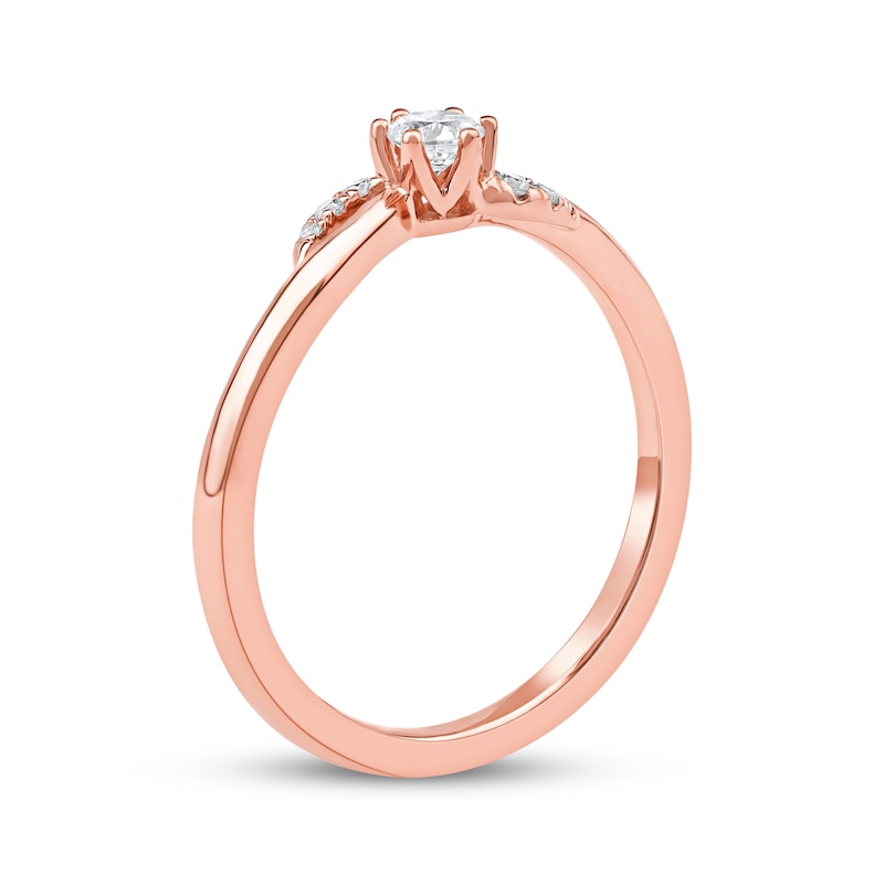 Main Image 2 of Lab-Grown diamonds by KAY Swirl Promise Ring 1/5 ct tw 10K Rose Gold