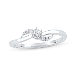 Lab-Created Diamonds by KAY Swirl Promise Ring 1/5 ct tw 10K White Gold