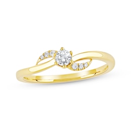 Lab-Created Diamonds by KAY Swirl Promise Ring 1/5 ct tw 10K Yellow Gold