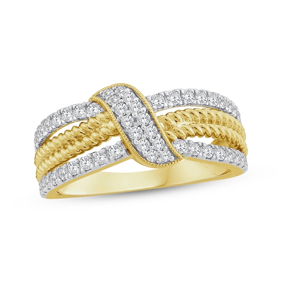 Threads of Love Diamond Multi-Row Ring 1/2 ct tw 10K Yellow Gold