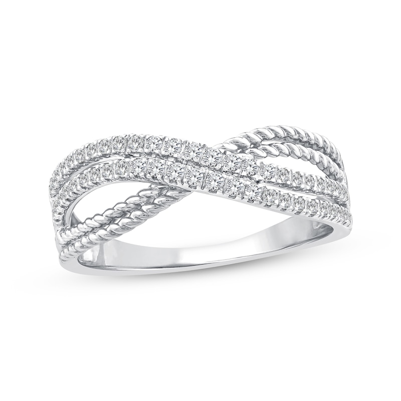 Threads of Love Diamond Crossover Ring 1/4 ct tw 10K White Gold | Kay