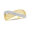 Thumbnail Image 1 of Threads of Love Diamond Crossover Ring 1/4 ct tw 10K Yellow Gold