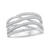 Thumbnail Image 0 of Threads of Love Diamond Multi-Row Crossover Ring 1/2 ct tw 10K White Gold