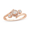 Thumbnail Image 1 of Memories Moments Magic Diamond Three-Stone Bypass Ring 1/5 ct tw 10K Rose Gold