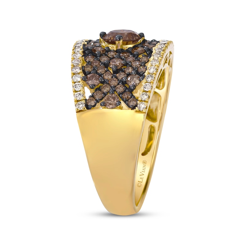Le Vian Chocolate Chip Diamond Concave Ring 1-3/8 ct tw 14K Honey Gold