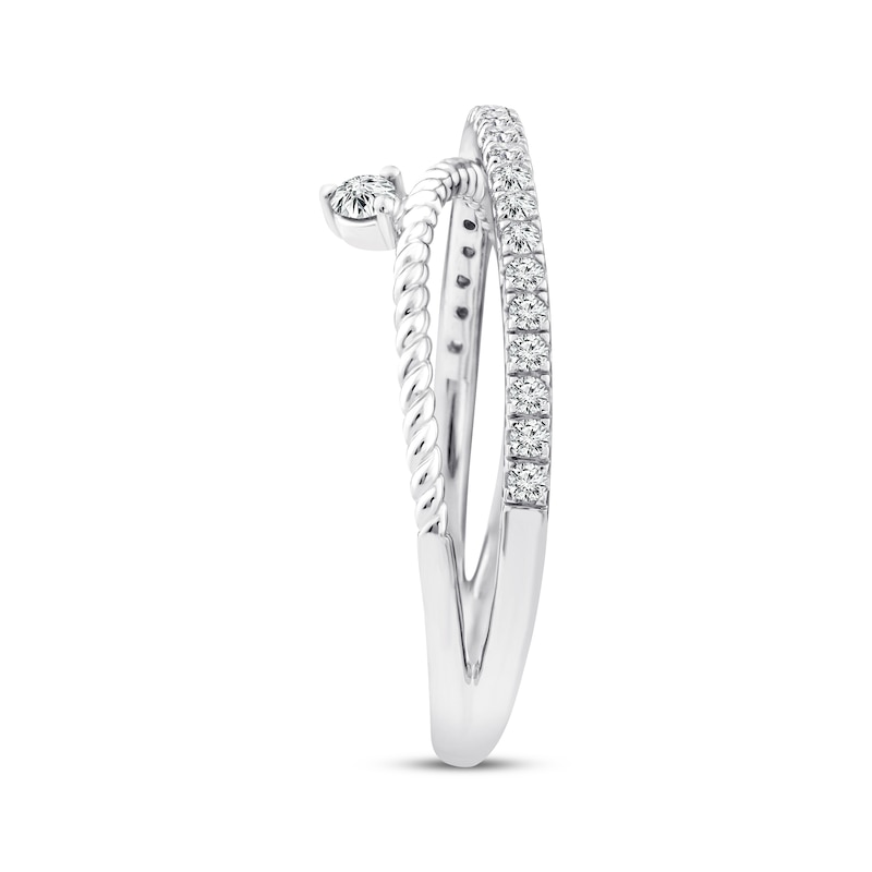 Main Image 2 of Threads of Love Diamond Crossover Ring 1/5 ct tw Sterling Silver