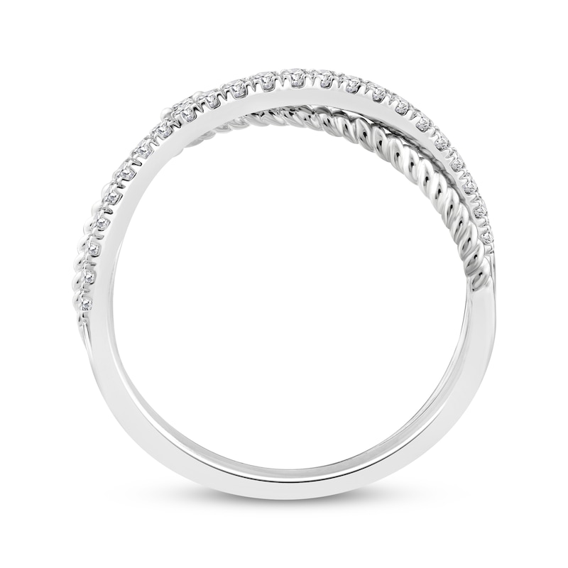 Main Image 3 of Threads of Love Diamond Crossover Ring 1/5 ct tw Sterling Silver