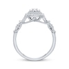 Thumbnail Image 2 of Diamond Double Cushion Halo Ring 1/4 ct tw Sterling Silver