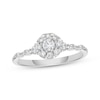 Thumbnail Image 1 of Diamond Halo Promise Ring 1/4 ct tw Sterling Silver