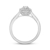 Thumbnail Image 3 of Princess-Cut Diamond Double Halo Promise Ring 1/4 ct tw Sterling Silver