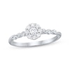 Thumbnail Image 0 of Diamond Halo Promise Ring 1/4 ct tw Sterling Silver