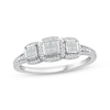 Thumbnail Image 1 of Princess-Cut Quad Halo Promise Ring 1/4 ct tw 10K White Gold