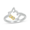 Thumbnail Image 1 of Diamond Accent Cat with Bowtie Ring Sterling Silver & 10K Yellow Gold