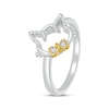 Thumbnail Image 2 of Diamond Accent Cat with Bowtie Ring Sterling Silver & 10K Yellow Gold