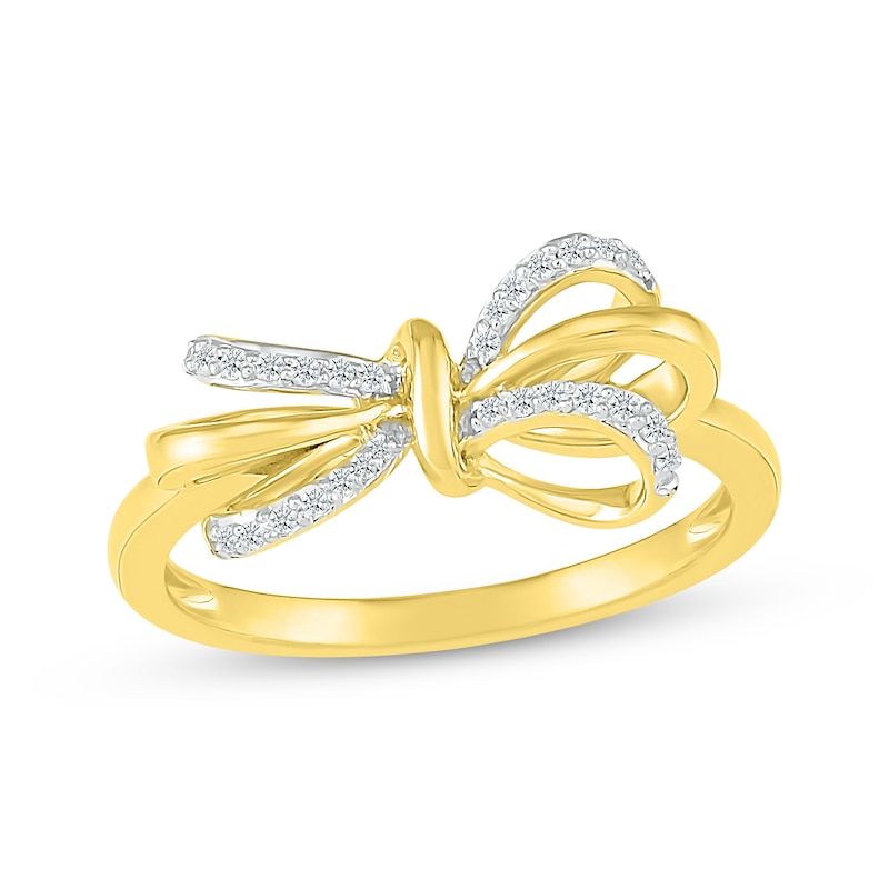 Diamond Overlapping Bow Ring 1/10 ct tw 10K Yellow Gold