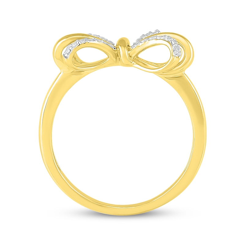 Diamond Overlapping Bow Ring 1/10 ct tw 10K Yellow Gold