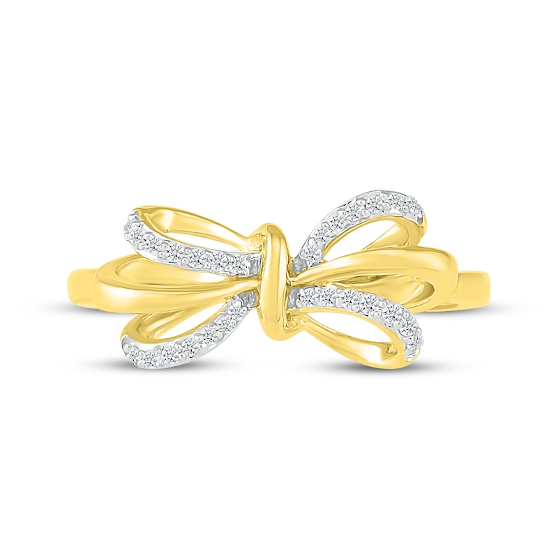 Diamond Overlapping Bow Ring 1/10 ct tw 10K Yellow Gold