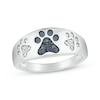 Thumbnail Image 0 of Black & White Diamond Paw Print Ring 1/20 ct tw Sterling Silver